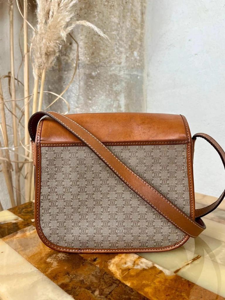 Sac vintage Céline en toile Macadam et cuir