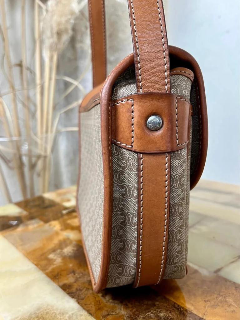 Sac vintage Céline en toile Macadam et cuir