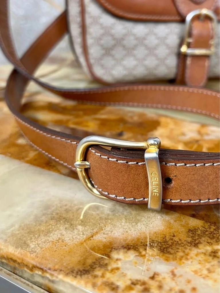 Sac vintage Céline en toile Macadam et cuir