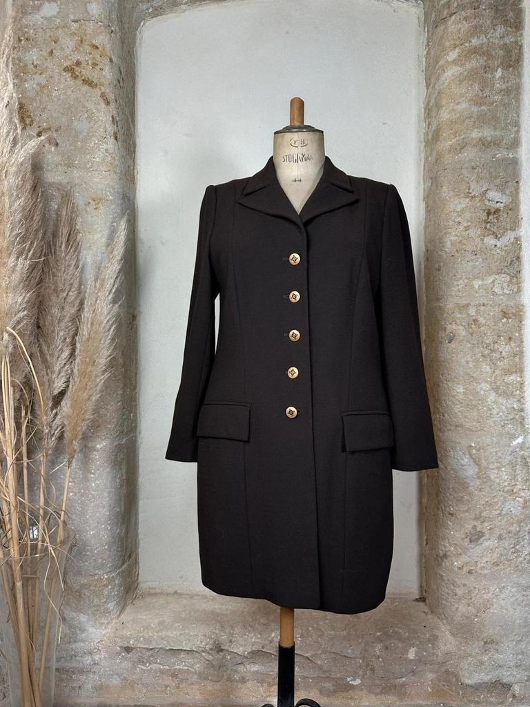 Manteau léger en laine marron Givenchy vintage