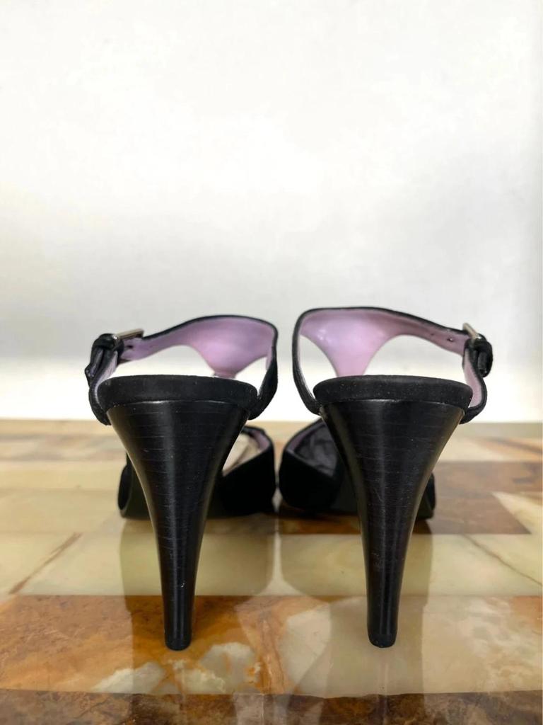 Black suede high-heel pumps Sergio Rossi