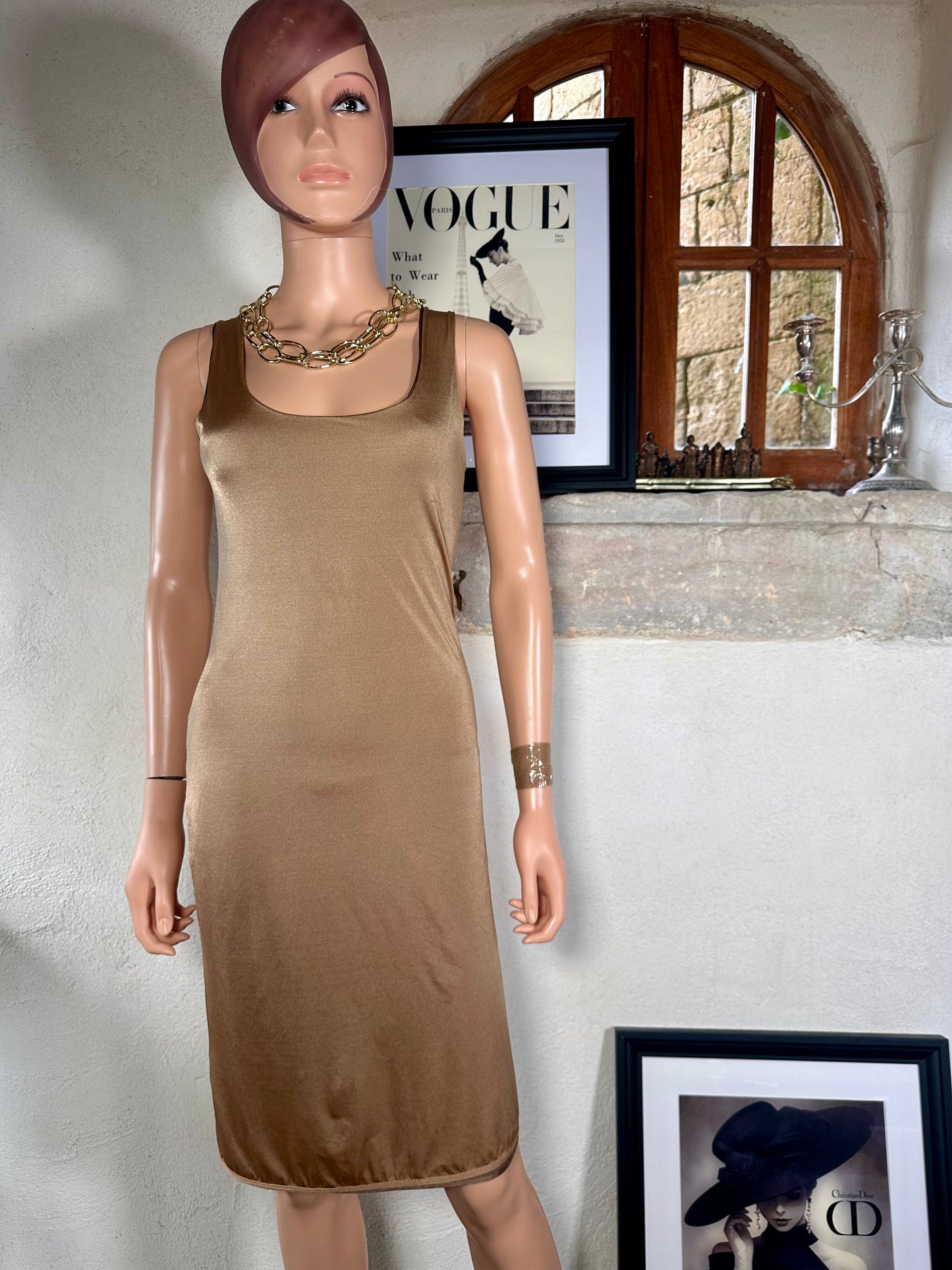 Dolce & Gabbana Mare Reversible Stretch Beach Dress Bronze/Gold