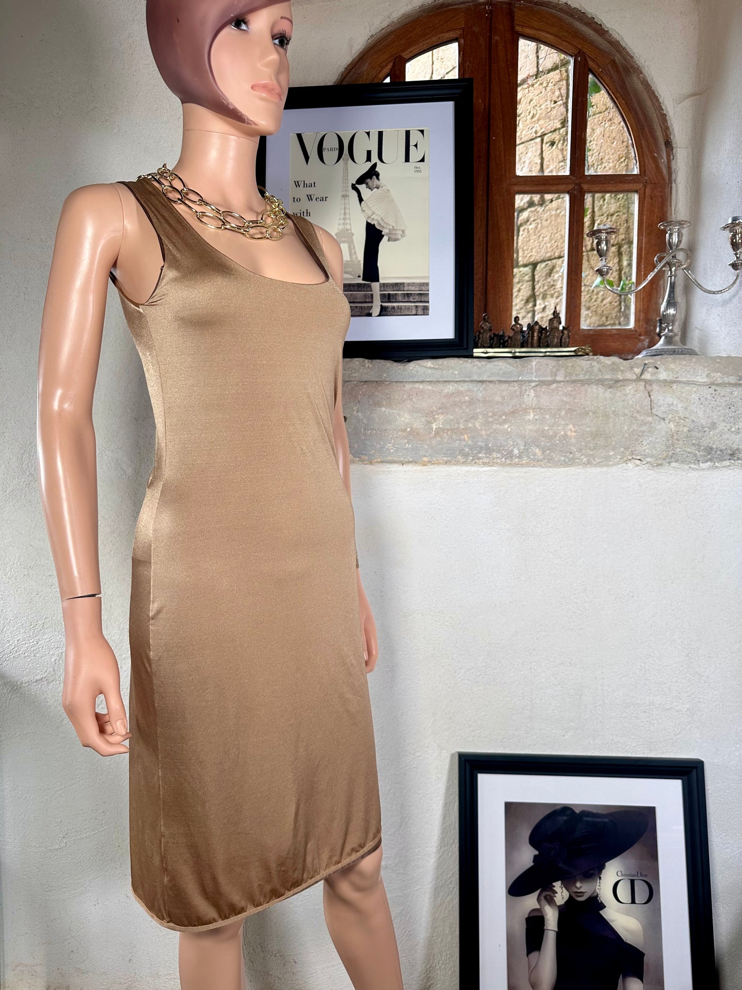 Dolce & Gabbana Mare Reversible Stretch Beach Dress Bronze/Gold