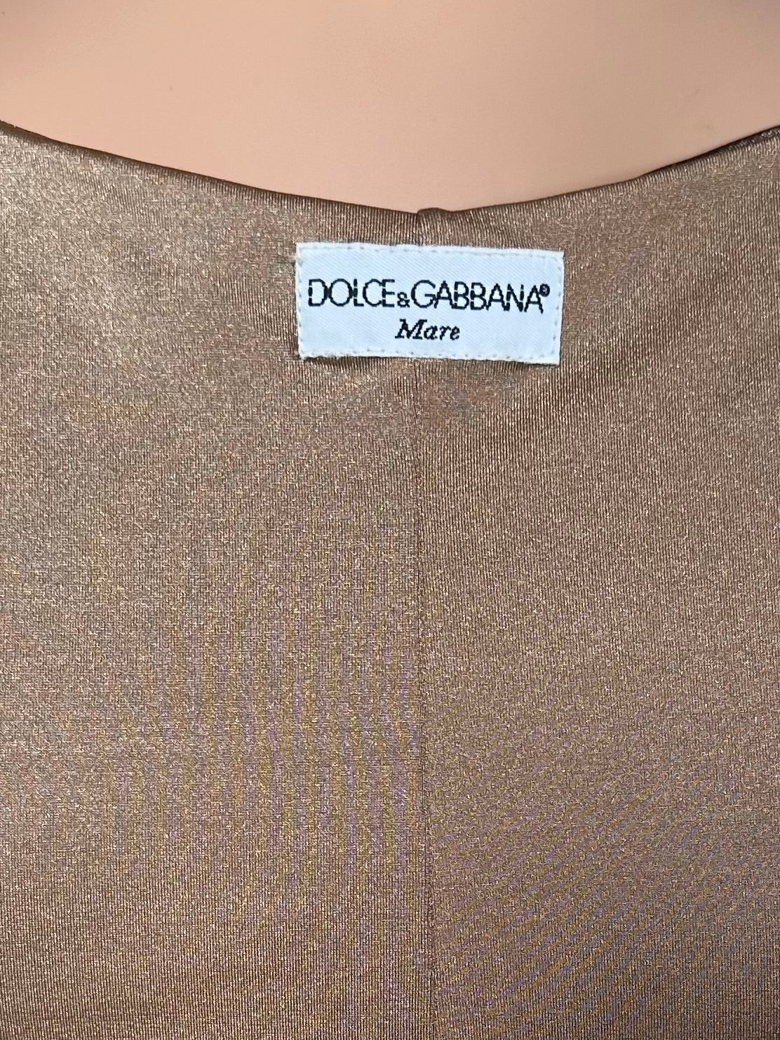 Dolce & Gabbana Mare Reversible Stretch Beach Dress Bronze/Gold