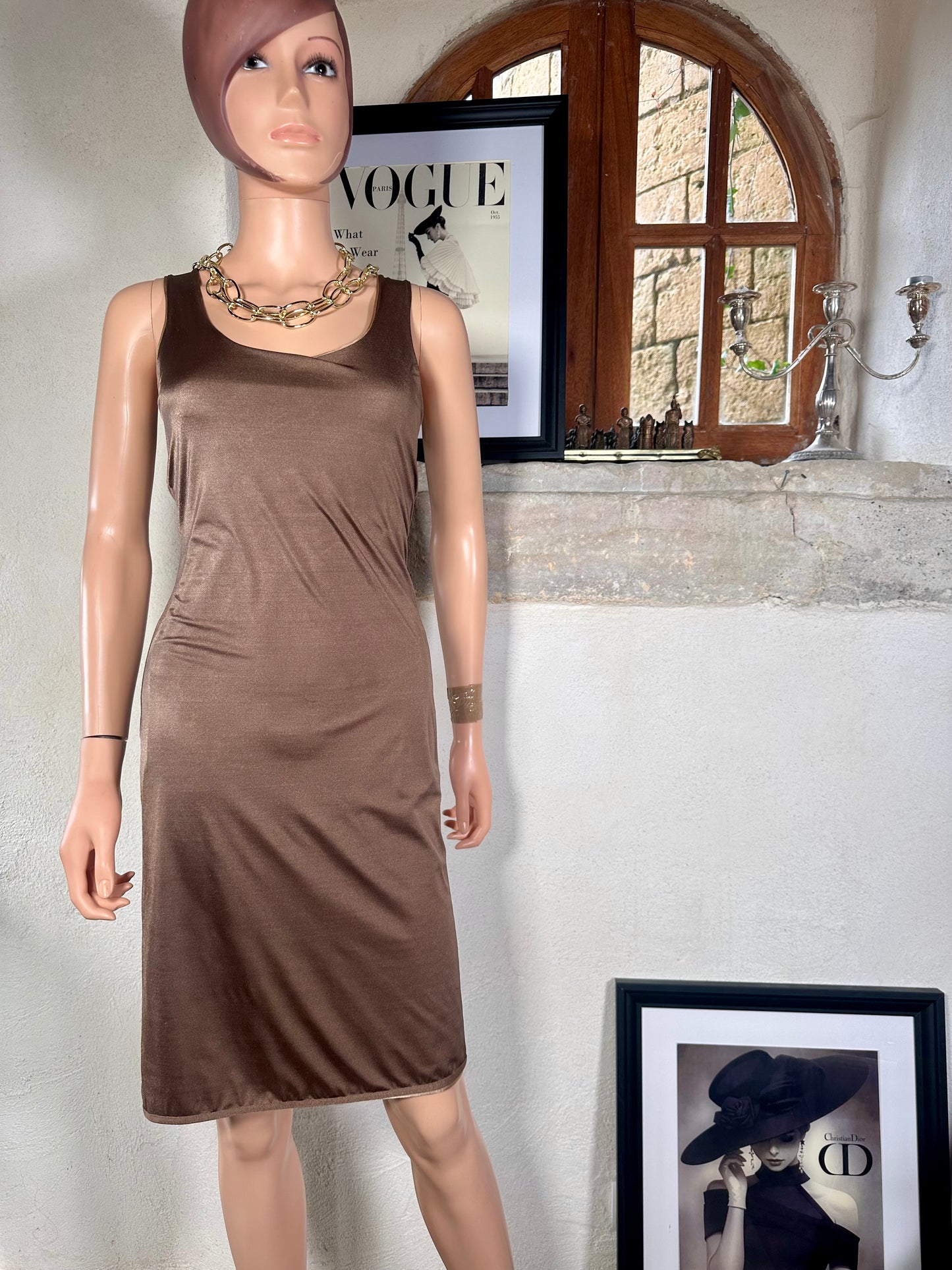 Dolce & Gabbana Mare Reversible Stretch Beach Dress Bronze/Gold