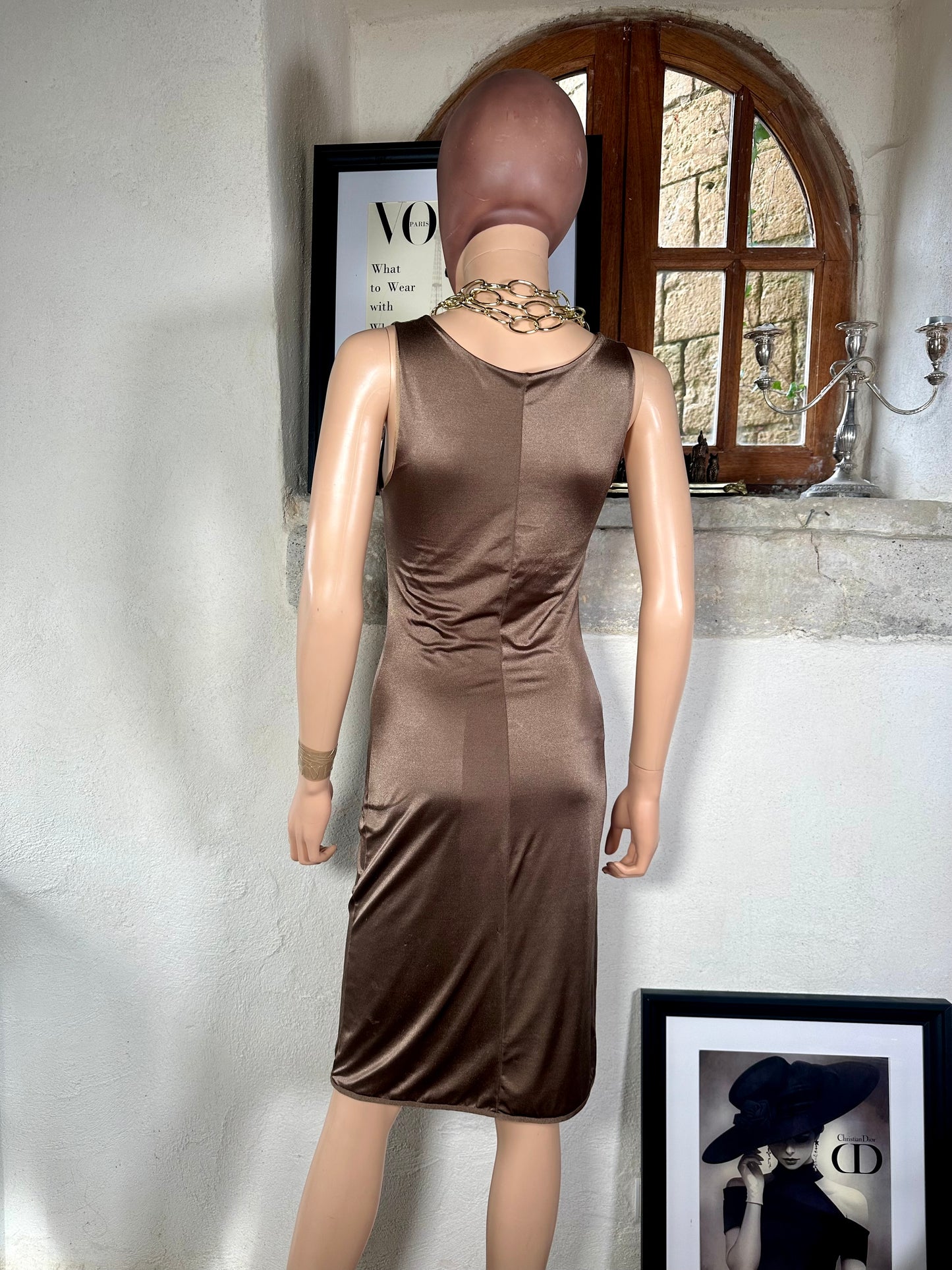 Dolce & Gabbana Mare Reversible Stretch Beach Dress Bronze/Gold