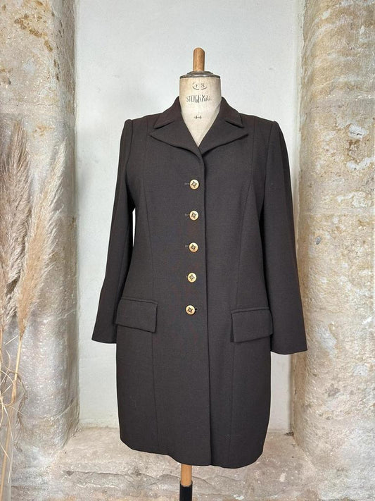 Manteau léger en laine marron Givenchy vintage