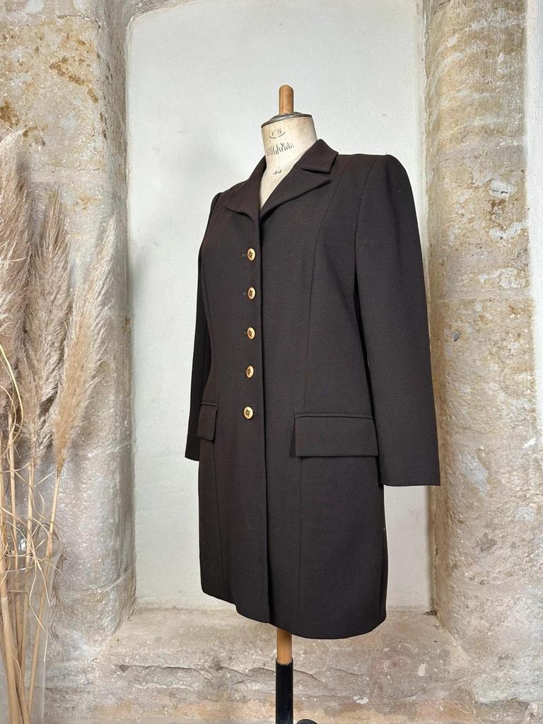 Manteau léger en laine marron Givenchy vintage