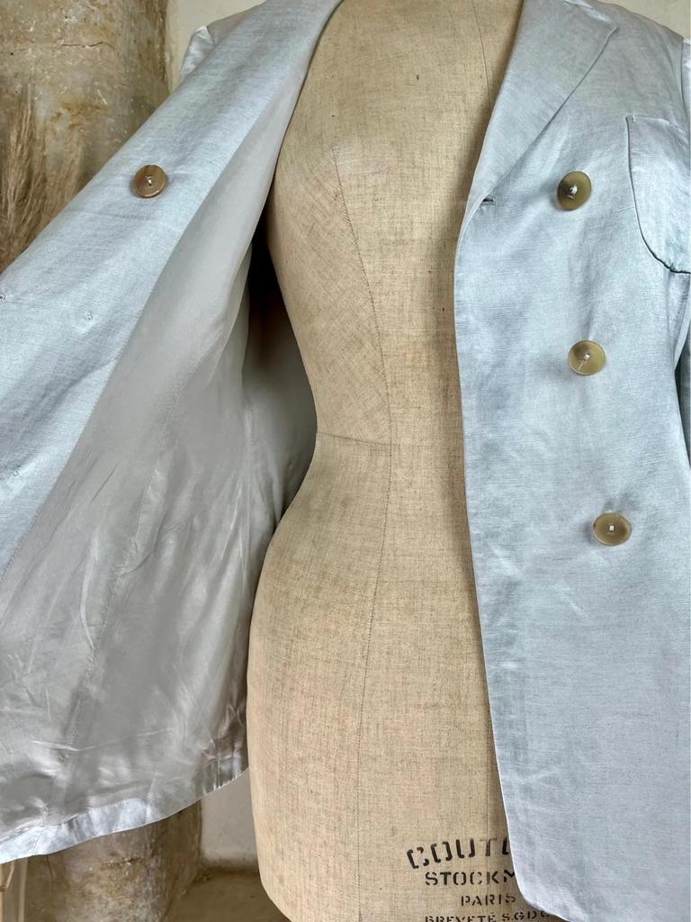 Blazer argenté en soie Jil Sander