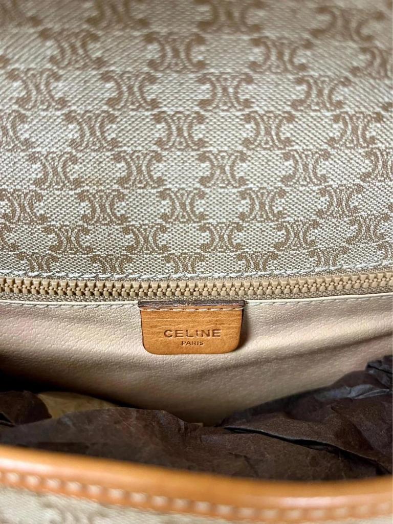 Sac vintage Céline en toile Macadam et cuir