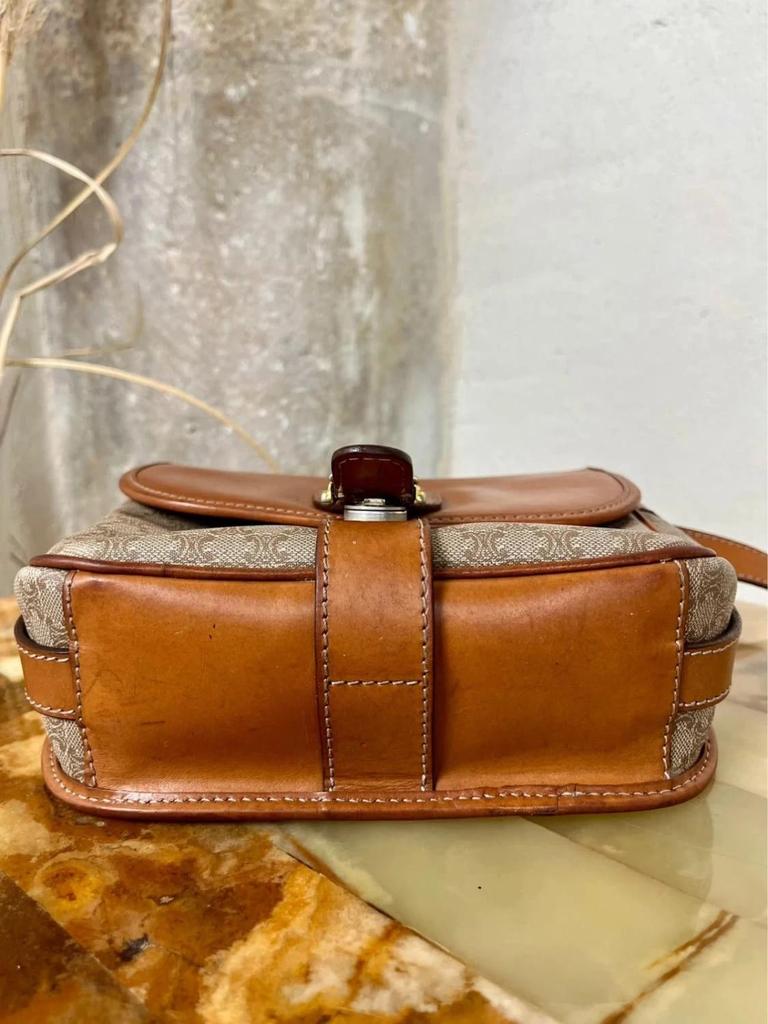 Sac vintage Céline en toile Macadam et cuir